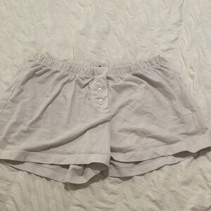 Light Gray Button-Front Shorts